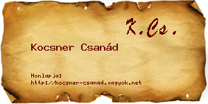 Kocsner Csanád névjegykártya